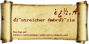 Östreicher Ambrózia névjegykártya